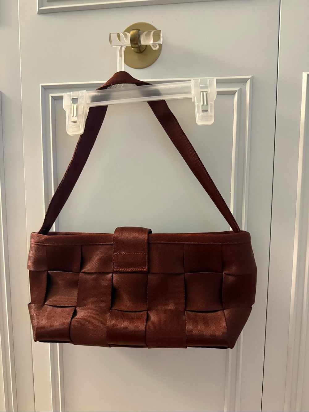 Harvey’s Woven Satin Shoulder Bag in burnt Orange - Picture 2 of 6